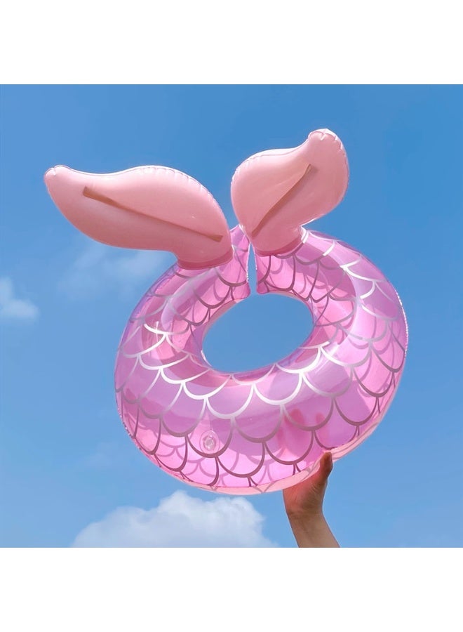 TAPIT 48cm Mermaid Pool Float Mermaid Tail Shaped Pool Swimming Float Tube Ring Floatie Summer Water Fun Beach Party Swimming Pool Toys for 3+ Year Water Activities - Image 4